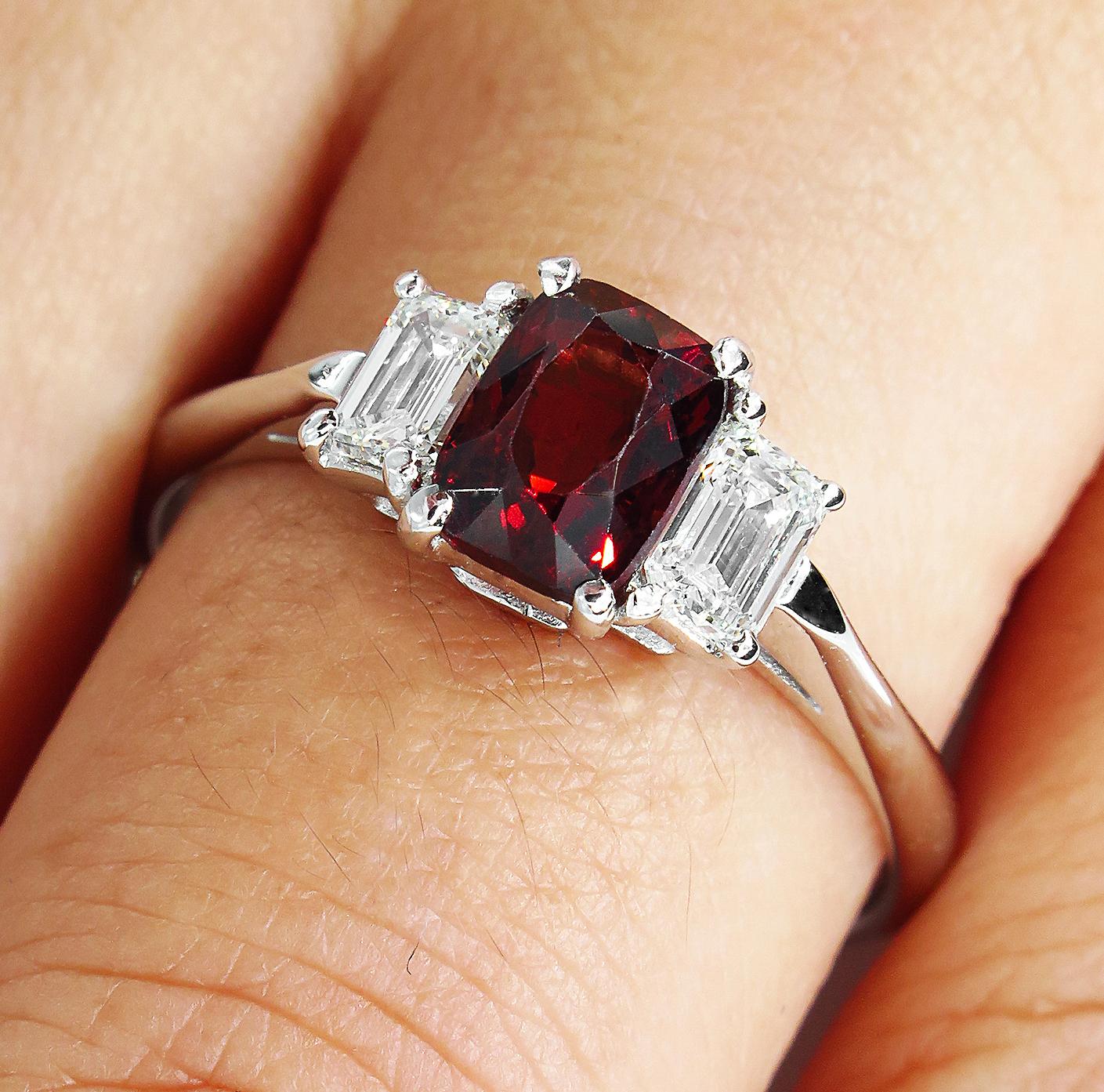 red spinel engagement ring