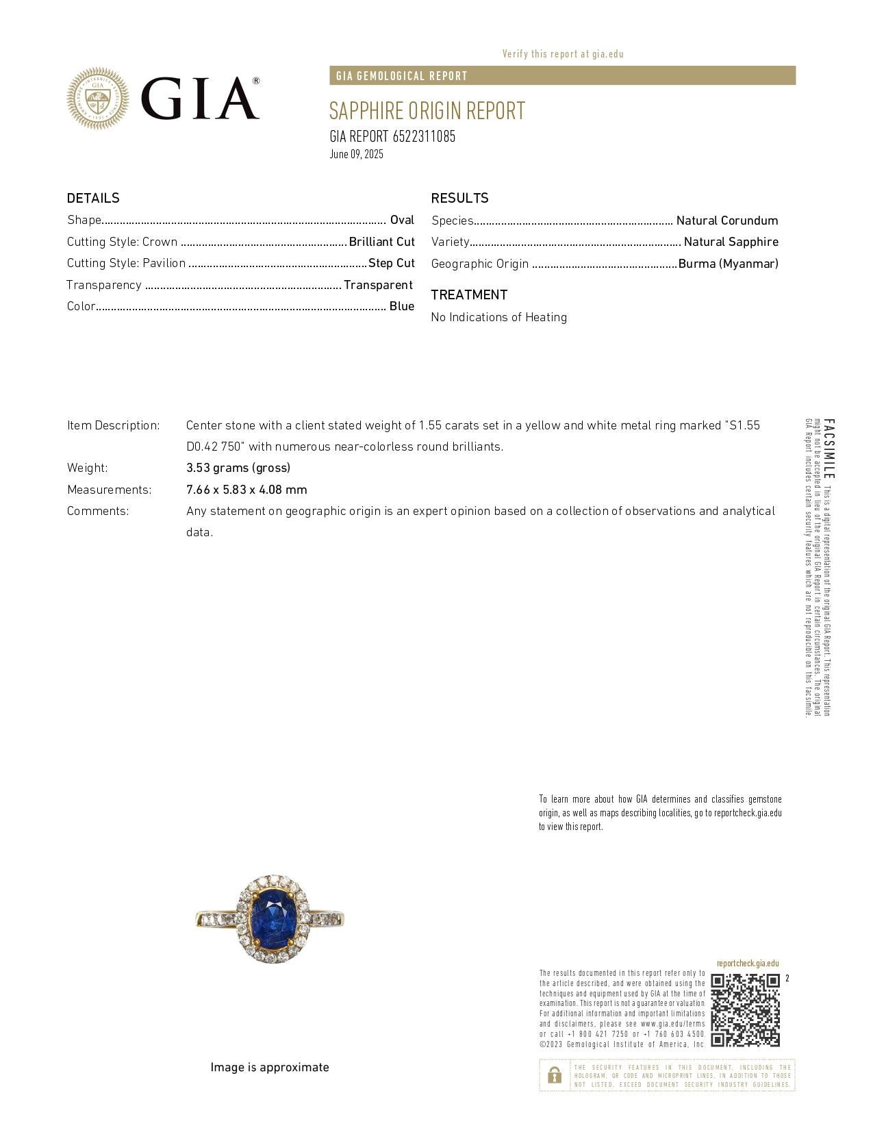 Caratteristiche:

Gemma principale - zaffiro

Peso totale dei carati (1pz) - 1,55Ct

Misura della gemma principale - 7,6x5,8 mm

Colore - Blu

Taglio - Ovale

Chiarezza - Presenta inclusioni naturali. Niente rotture, niente crepe

Trasparenza -