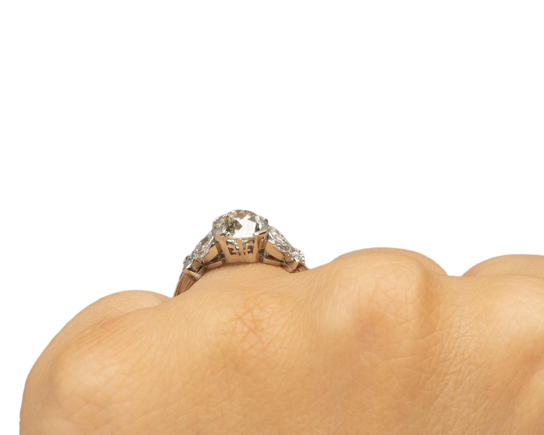 GIA 1.56 Carat Art Deco Diamond Platinum Engagement Ring For Sale 1