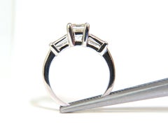 GIA 1.56 Carat Brilliant Emerald Cut Diamond Ring J/VVS2 Solitaire with Accents