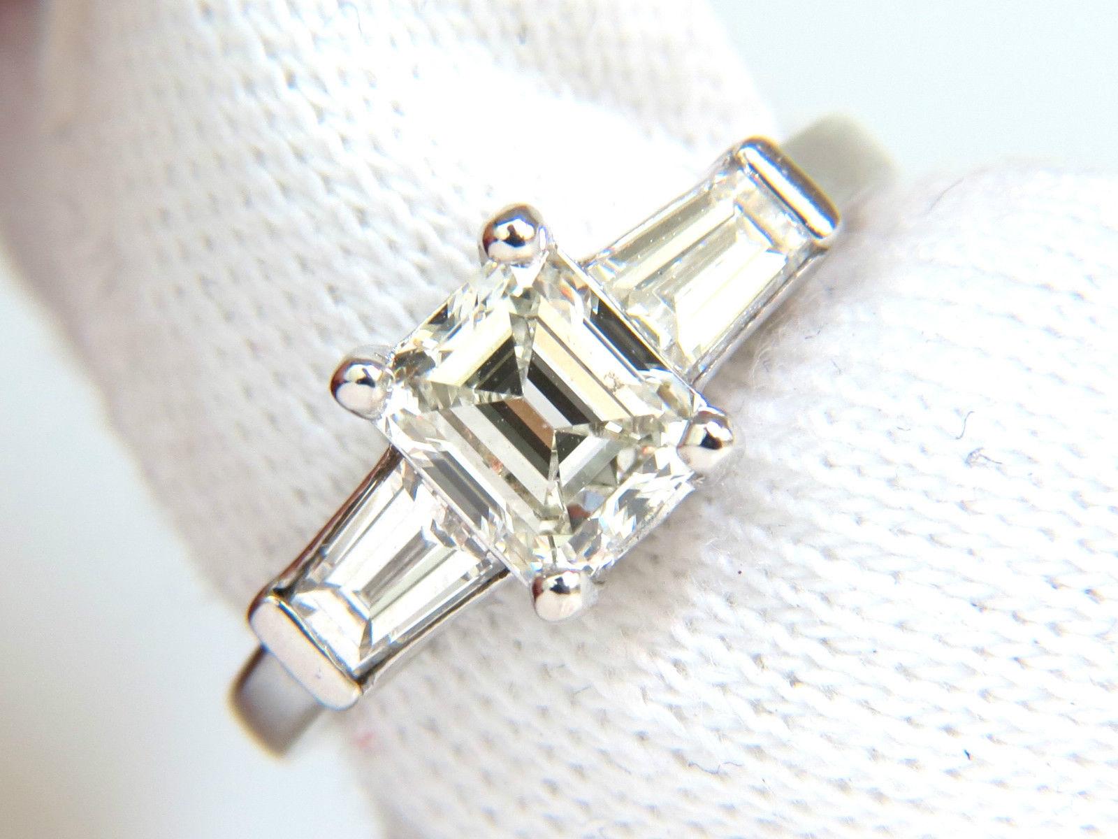 GIA 1.56 Carat Brilliant Emerald Cut Diamond Ring J/VVS2 Solitaire with Accents In New Condition For Sale In New York, NY