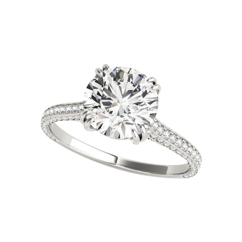 GIA 1,57ct Anello a eternità parziale rotondo con diamanti decorati (a) Gallery