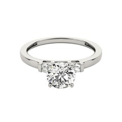 GIA 1.58ct Solitario rotondo e Baguette invisibile  Anello con diamante
