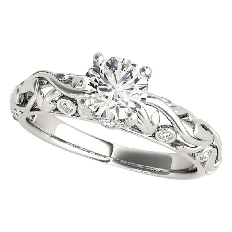 GIA 1,58ct Tondo Vintage Filigrana Traliccio Vite  Anello con diamante