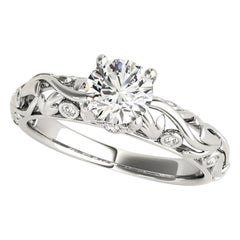 GIA 1.58ct Round Vintage Filigree Trellis Vine  Diamond Ring