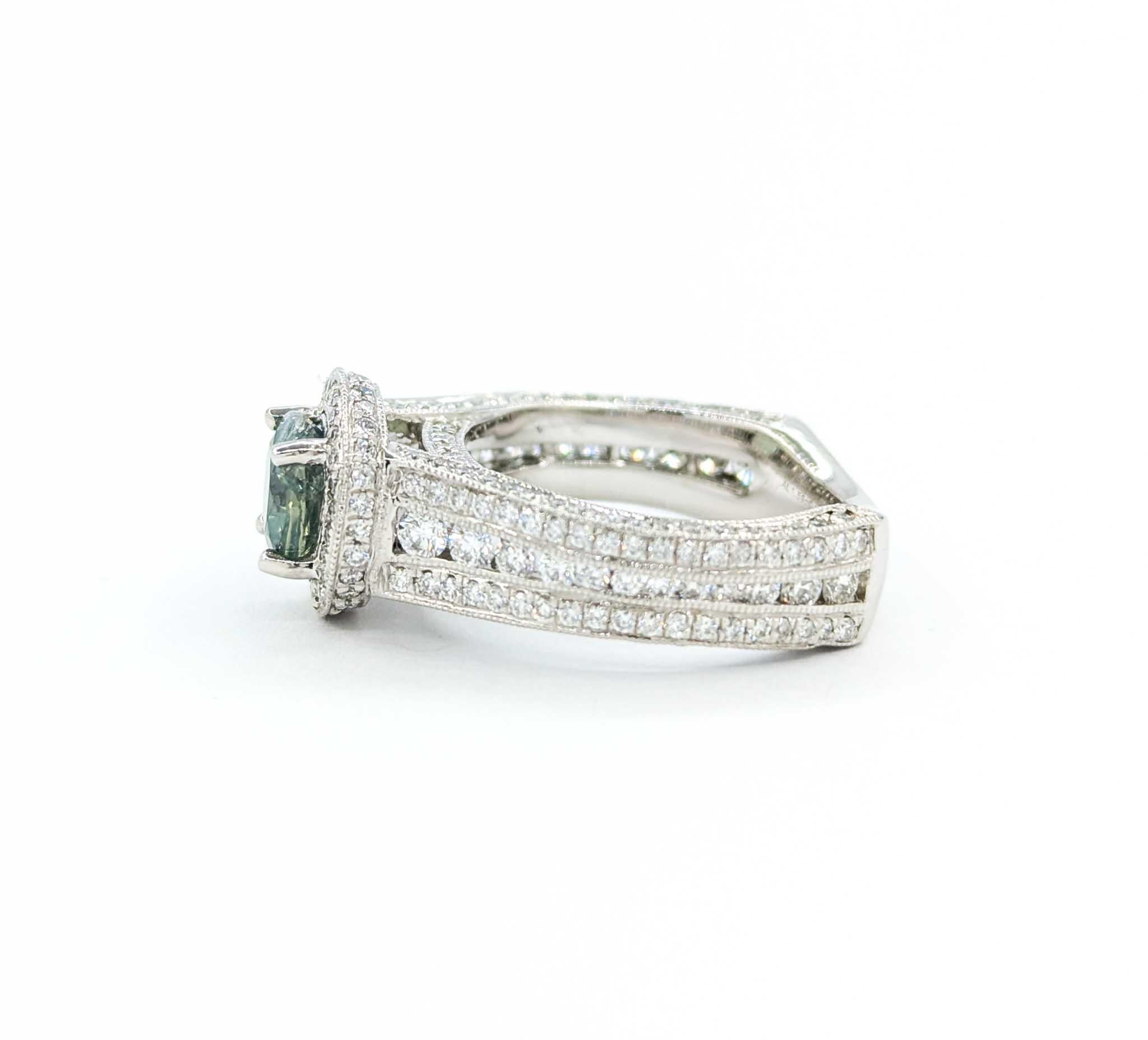 GIA 1,59 Karat Alexandrit und Diamantring aus Platin mit Platin 4
