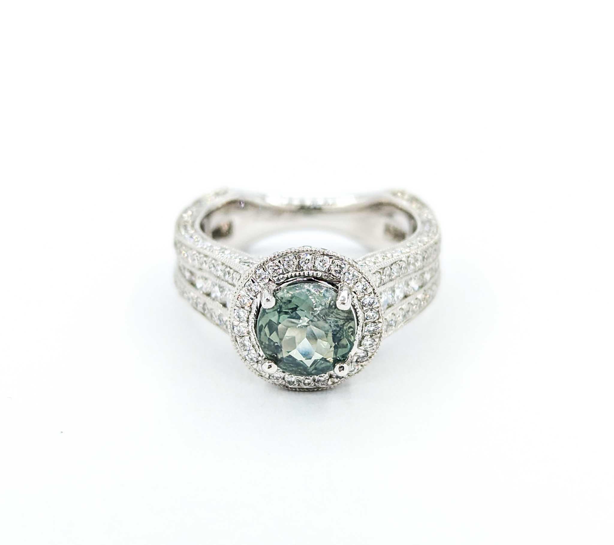 GIA 1,59 Karat Alexandrit und Diamantring aus Platin mit Platin 6