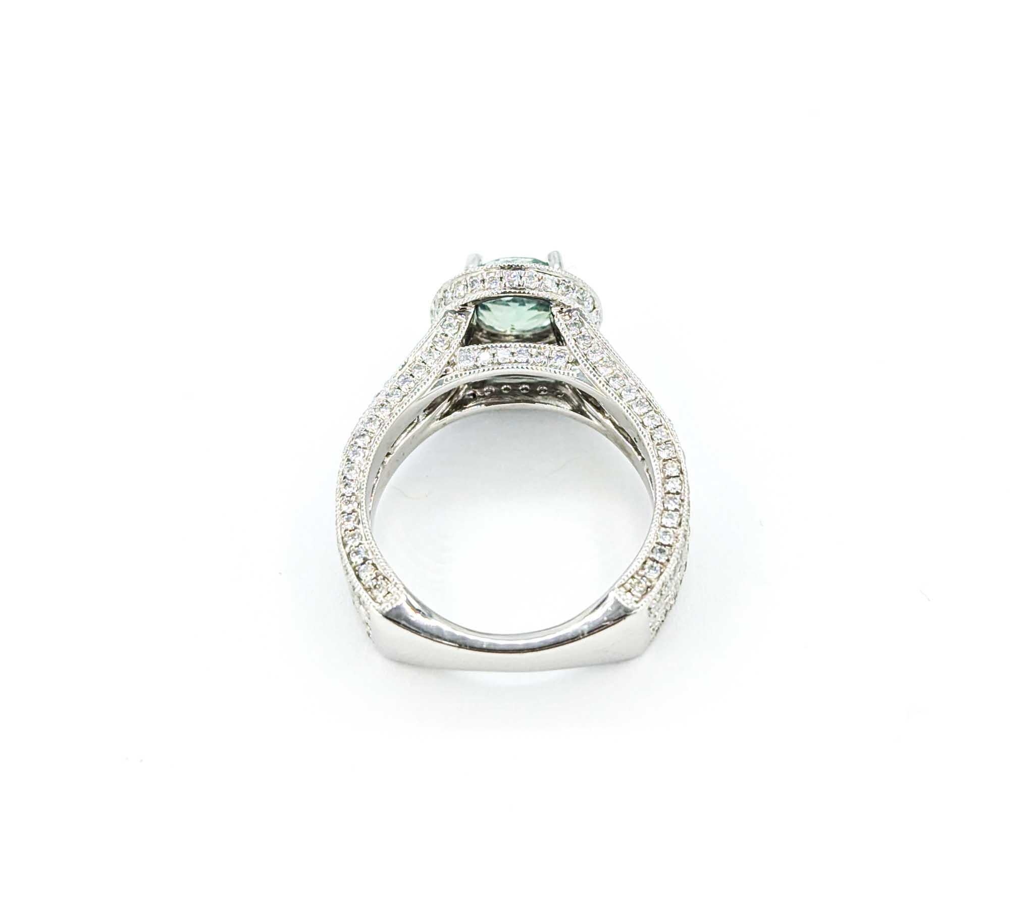 GIA 1,59 Karat Alexandrit und Diamantring aus Platin mit Platin 2