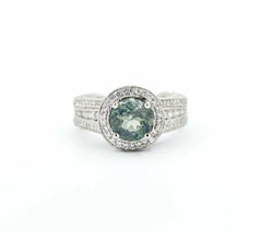 GIA 1,59 Karat Alexandrit und Diamantring aus Platin mit Platin