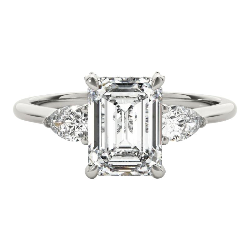 GIA 1,5ct Smeraldo a tre pietre decorato (a) Gallery  Anello con diamante