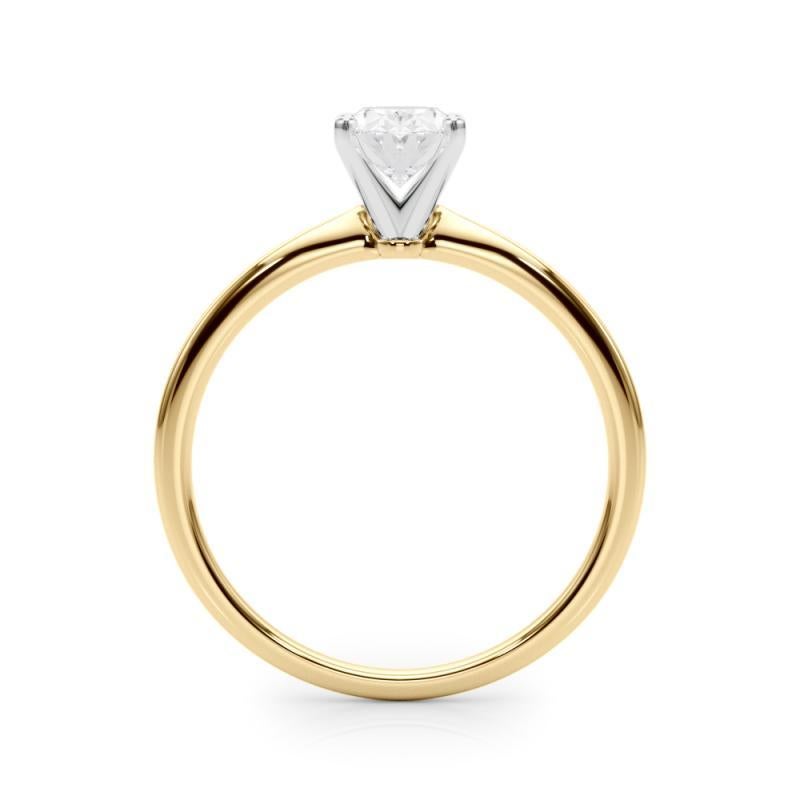 Contemporain GIA 1.5ct Oval Slim Band Prong Set Solitaire 18K Yellow Gold Diamond Ring en vente
