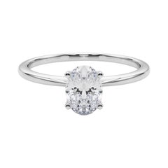 GIA 1.5ct Oval Slim Band Prong Set Solitaire  Bague en diamant