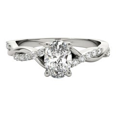 GIA 1.5ct Solitaire ovale Trellis Twisted Vine  Bague en diamant