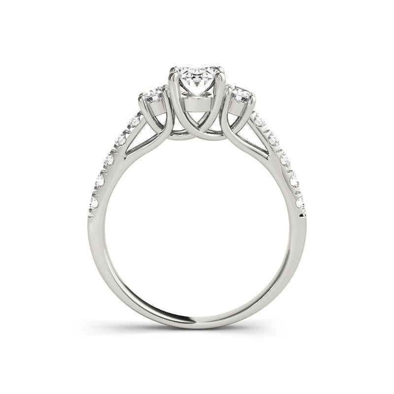 GIA 1.5ct Oval Drei-Stein Trellis Prong Pave  Diamantring im Zustand „Neu“ im Angebot in New York, NY