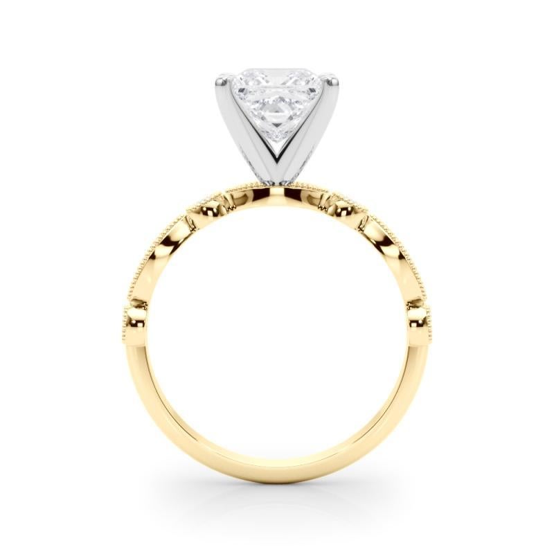 GIA 1,5ct Principessa Marquise e Anello rotondo con castone di diamanti in oro giallo In condizioni Nuovo in vendita a New York, NY