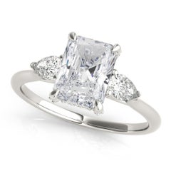 GIA 1.6ct Radiante a tre pietre decorato Gallery (a) Gallery  Anello con diamante