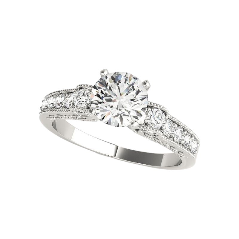 GIA 1.5ct Round Antique Engraved Scroll Channel Diamond Ring