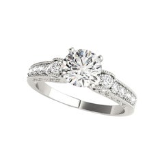 GIA 1.5ct Round Antique Engraved Scroll Channel Diamond Ring