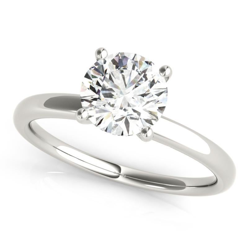 Taille ronde GIA 1.5ct Round Classic Solitaire Hidden Halo  Bague en diamant en vente