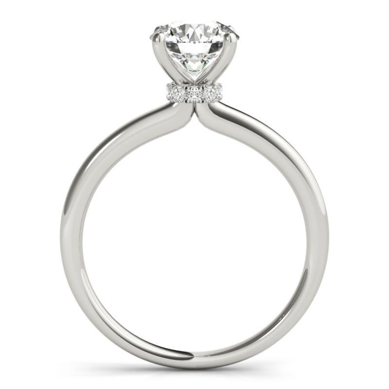 GIA 1.5ct Round Classic Solitaire Hidden Halo  Bague en diamant Neuf - En vente à New York, NY