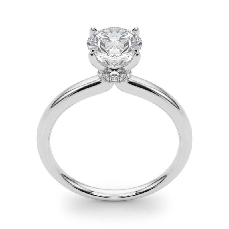 GIA 1.5ct Round Classic Solitaire Hidden Halo  Bague en diamant Pour femmes en vente