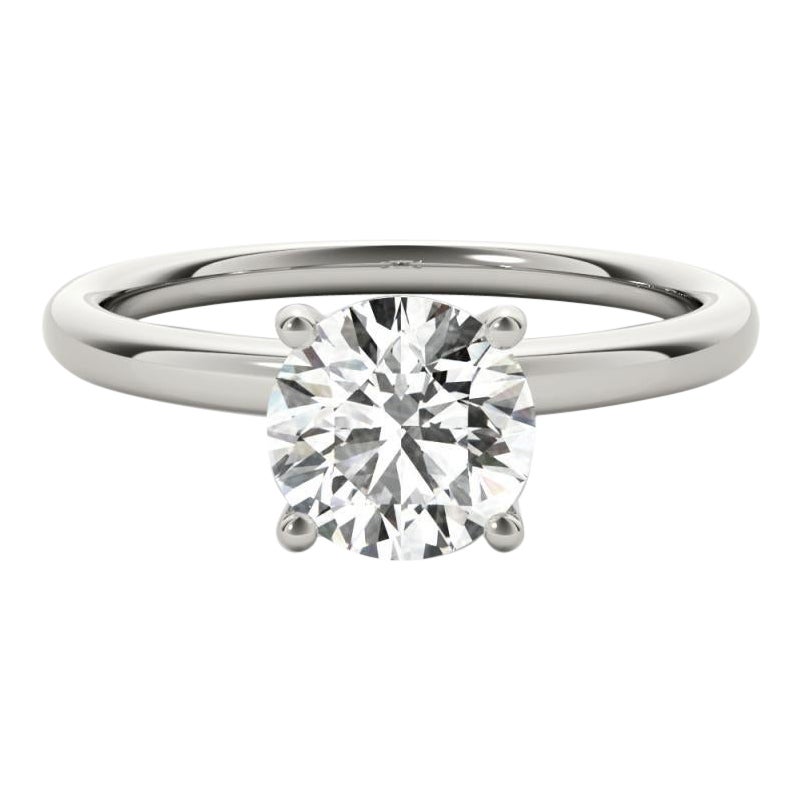 GIA 1.5ct Round Classic Solitaire Hidden Halo  Bague en diamant