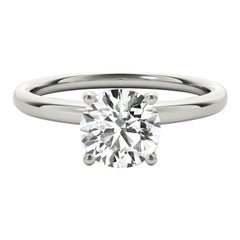 GIA 1.5ct Round Classic Solitaire Hidden Halo  Diamond Ring