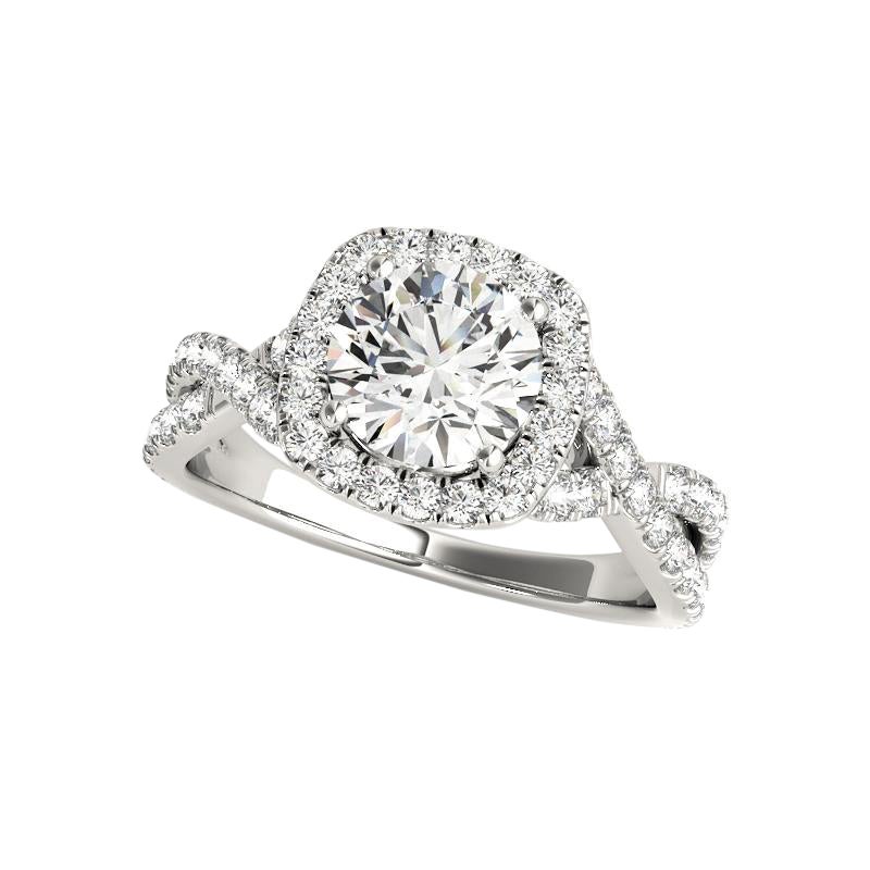 GIA 1,5ct Rotondo aureola Infinity Simbolo Cattedrale  Anello con diamante