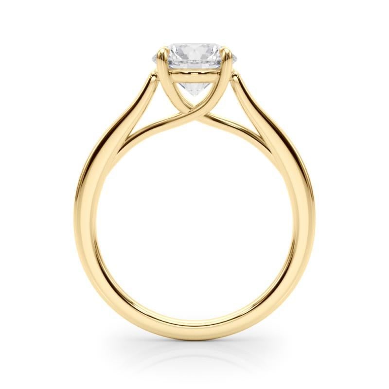 GIA 1,5ct Anello con diamante rotondo solitario intrecciato in oro giallo cattedrale In condizioni Nuovo in vendita a New York, NY