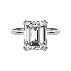 GIA 1.5ct Solitaire Emerald 4-Prong Basket  Diamond Ring