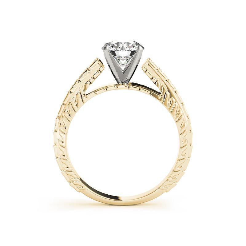 GIA 1,6 Karat runder Solitär Vintage graviert 18K Gelbgold Diamantring (Rundschliff) im Angebot