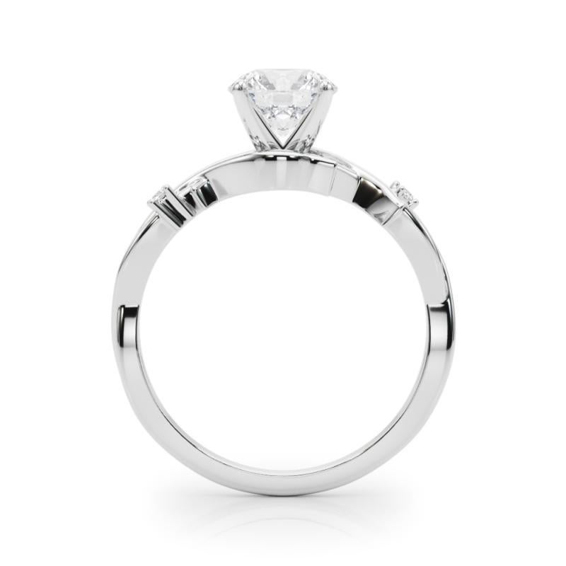 GIA Anello con diamanti in oro bianco 18 carati da 1,6 carati a forma di vite rotonda ispirato alla Nature in vendita 1