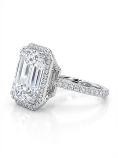 GIA 16.01 Carat D Flawless Emerald Cut Diamond Halo Platinum Ring