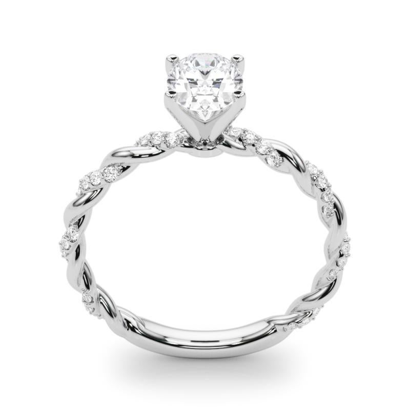 GIA 1.60ct Oval Micro Pave Twisted Braid (bracelet tressé)  Bague en diamant Pour femmes en vente