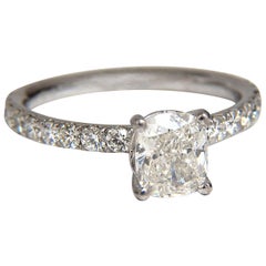 GIA 1.62 Carat Cushion Cut Diamond Ring 18 Karat H/VS*