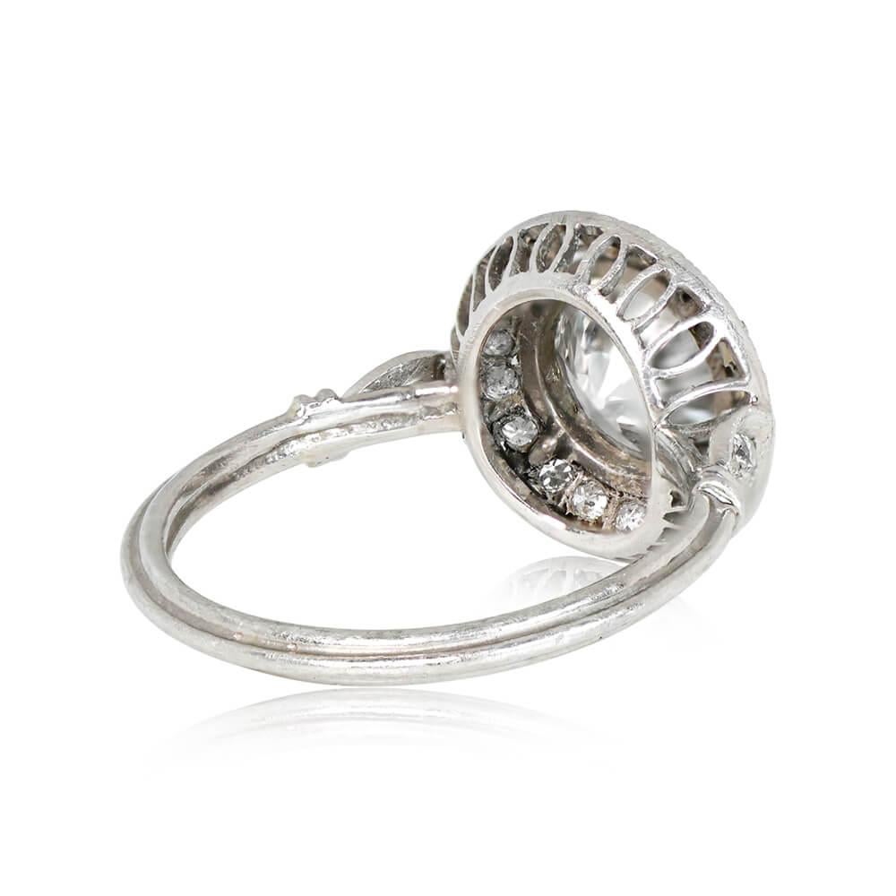 Old European Cut GIA 1.62 Carat Old Euro-Cut Diamond Engagement Ring, VS1 Clarity, Diamond Halo For Sale