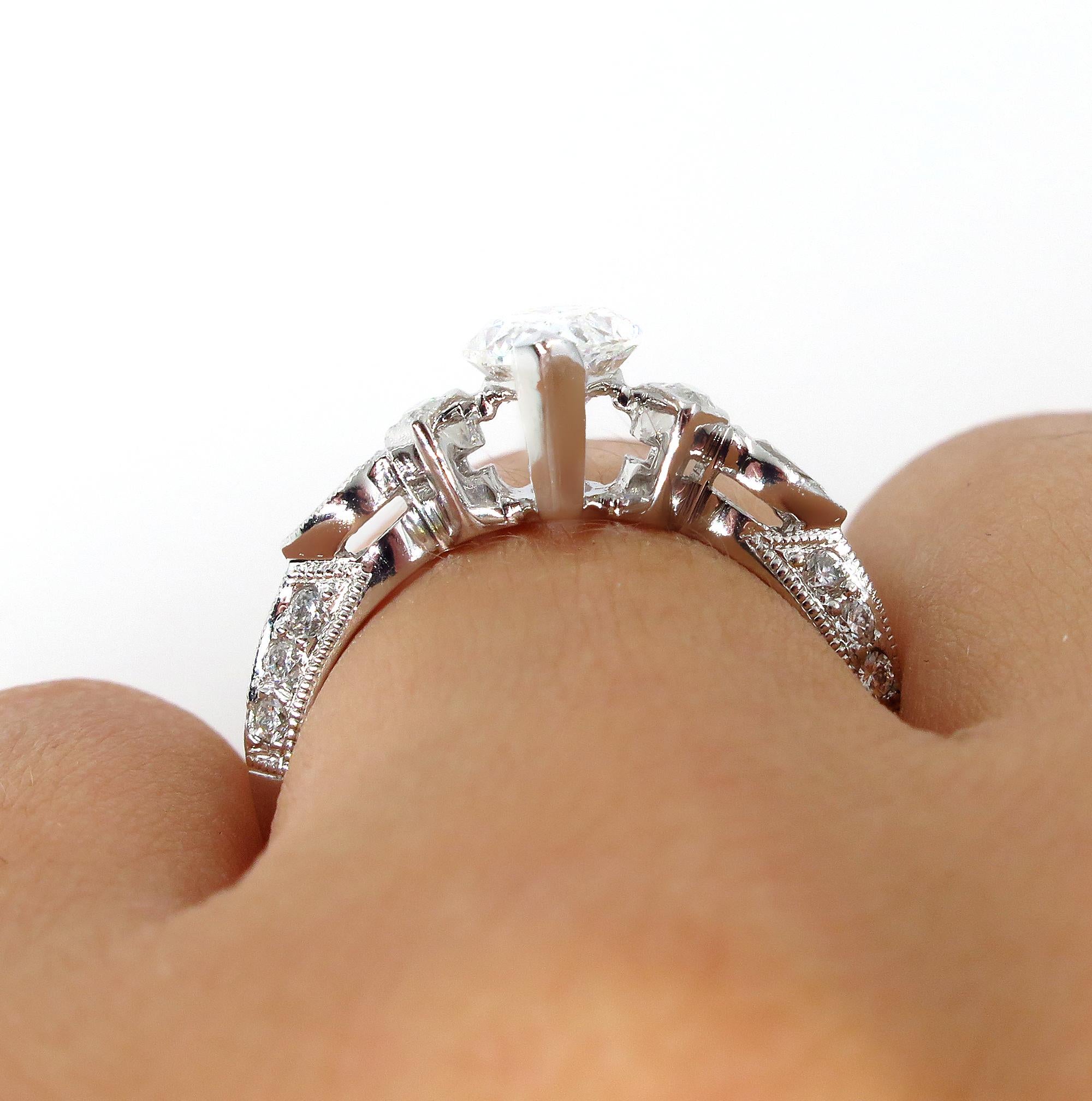 GIA 1.62 Carat Marquise Diamond Engagement Wedding Anniversary Ring 1