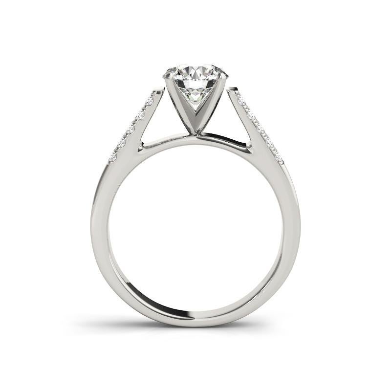 GIA 1,63ct Runder Doppelkanal Solitär Kathedrale Weißgold Diamantring