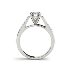 GIA 1.63ct Round Double Channel Solitaire Cathedral White Gold Diamond Ring