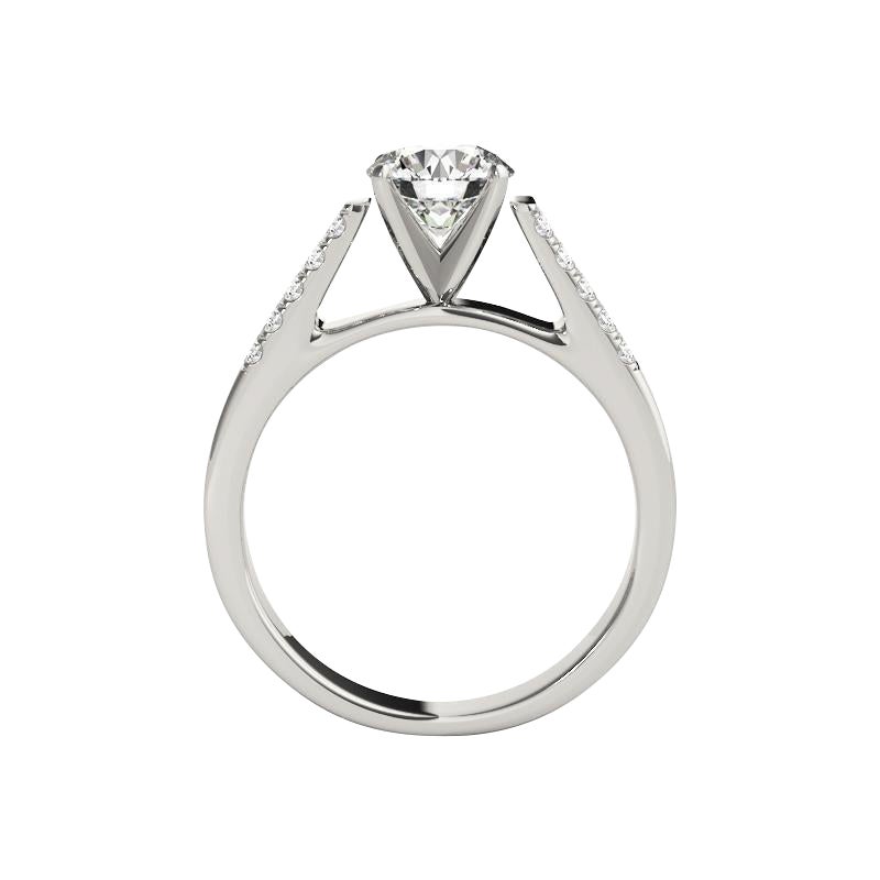 GIA 1.63ct Round Double Channel Solitaire Cathedral White Gold Diamond Ring