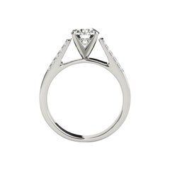 GIA 1.63ct Round Double Channel Solitaire Cathedral White Gold Diamond Ring