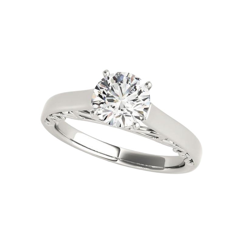 GIA 1,64 Karat Rund Filigran Schnecke Kathedrale  Diamantring