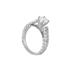 GIA 1.66 Carat Round Solitaire Vintage Engraved  Diamond Ring