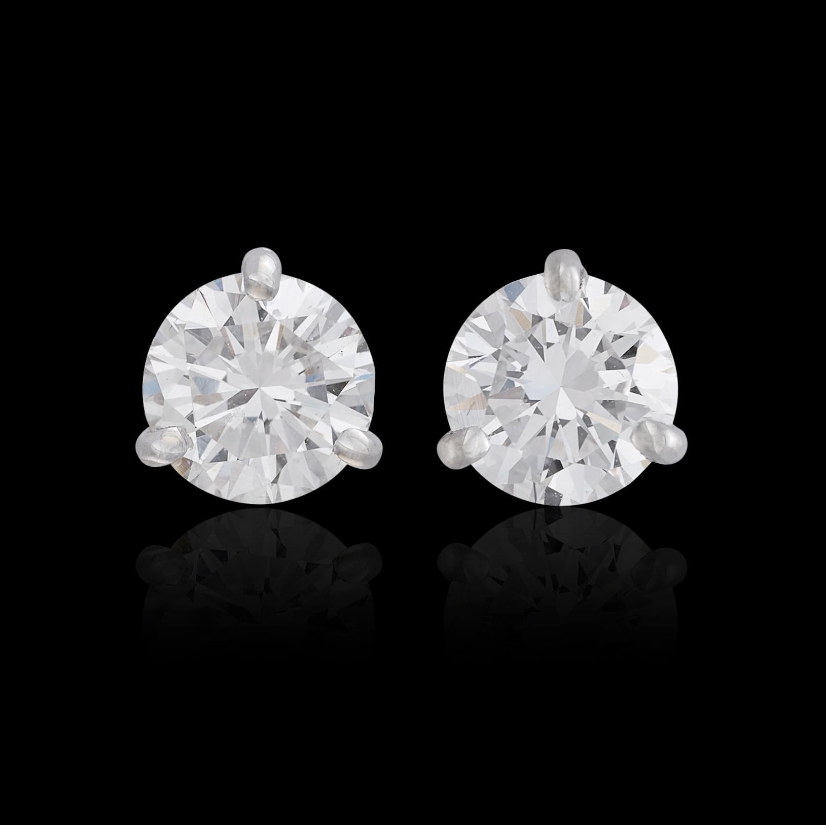 Round Cut GIA 1.66-cts. Diamond Stud Earrings