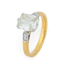 Bague de fiançailles en or 18k GIA 1,67 carat diamant taille mine ancienne