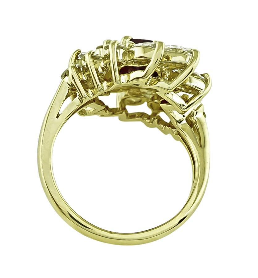 Oval Cut GIA 1.67ct Burma Ruby 1.00ct Diamond Gold Ring For Sale