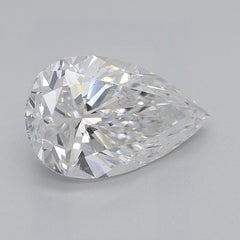 GIA 1.67ct Pear Classic Solitaire Antique Engraved White Gold Diamond Ring
