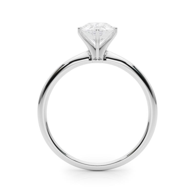 GIA 1,67 ct Pera Slim Banda Prong Set Solitario  Anillo de diamantes en Nuevo estado para la venta en New York, NY