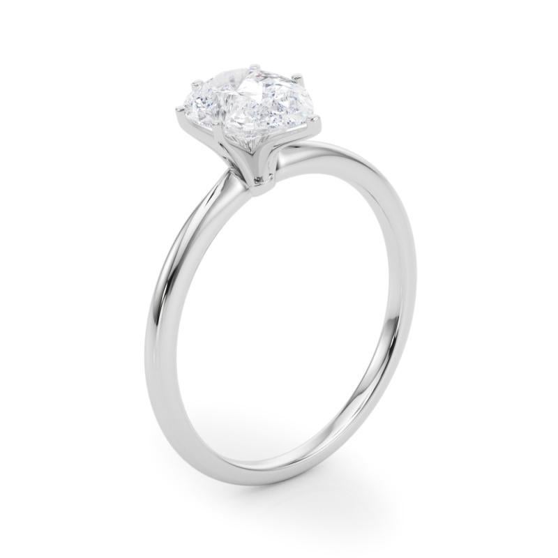 GIA 1,67 ct Pera Slim Banda Prong Set Solitario  Anillo de diamantes en venta 1