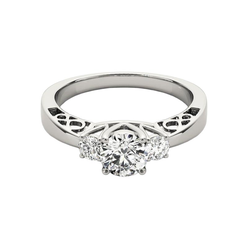 GIA 1,6ct Round 3-Stone Open Gallery Infinity  Anello con diamante